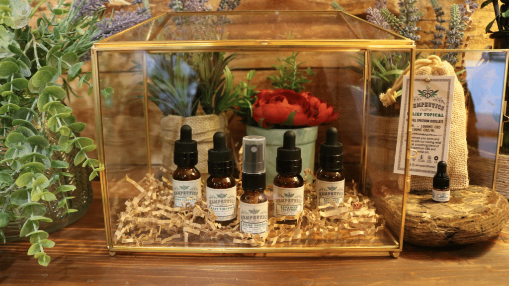 Image showing Hempeutics CBD products displayed.