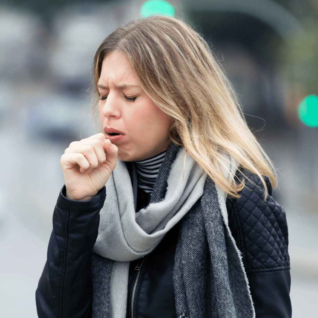 Image showing woman with a cough.