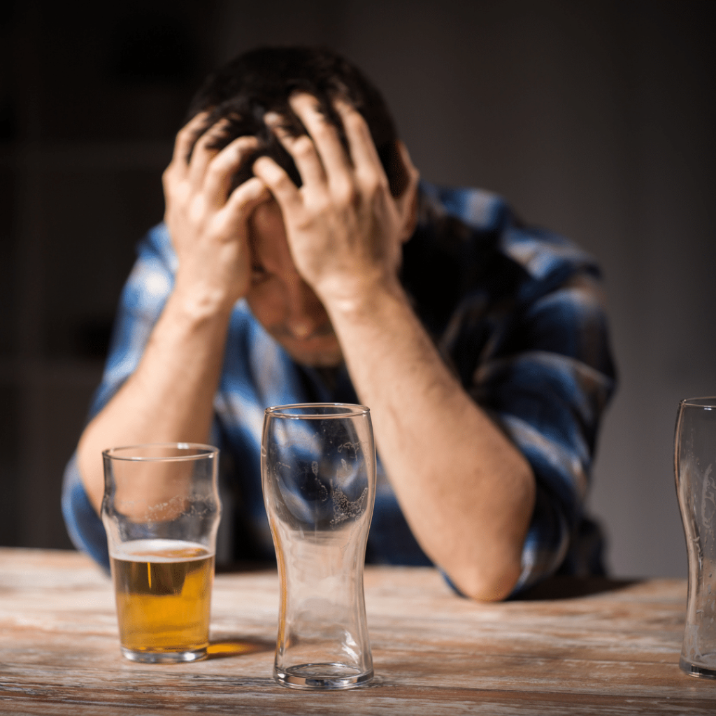 Image showing man struggling with alcohol flush.
