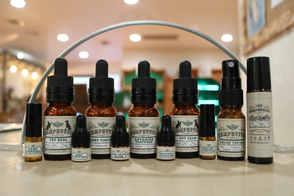 Image showing CBD products formulated by Hempeutics.
