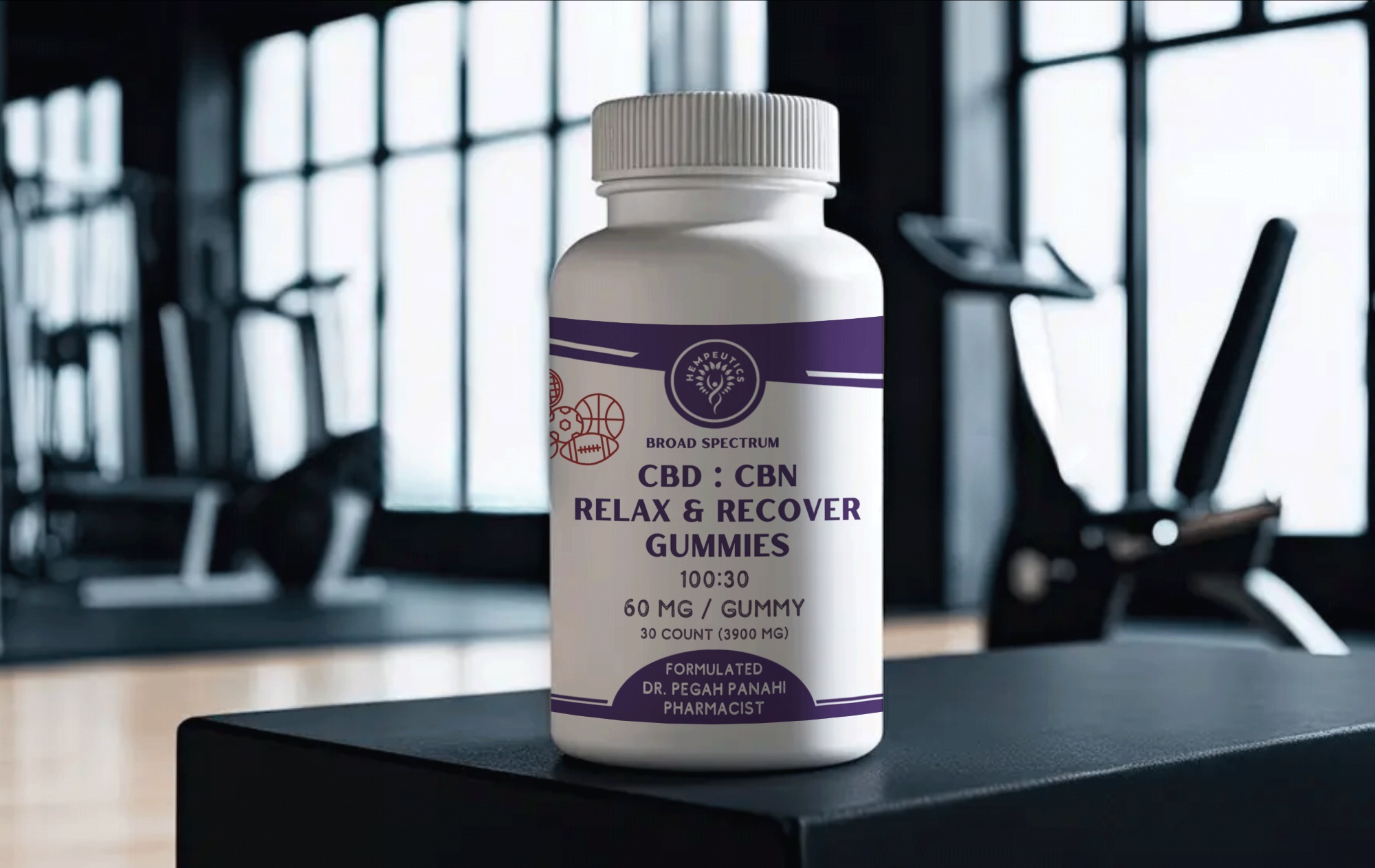 Image showing CBD : CBN Relax and Recover gummies 3900 mg.