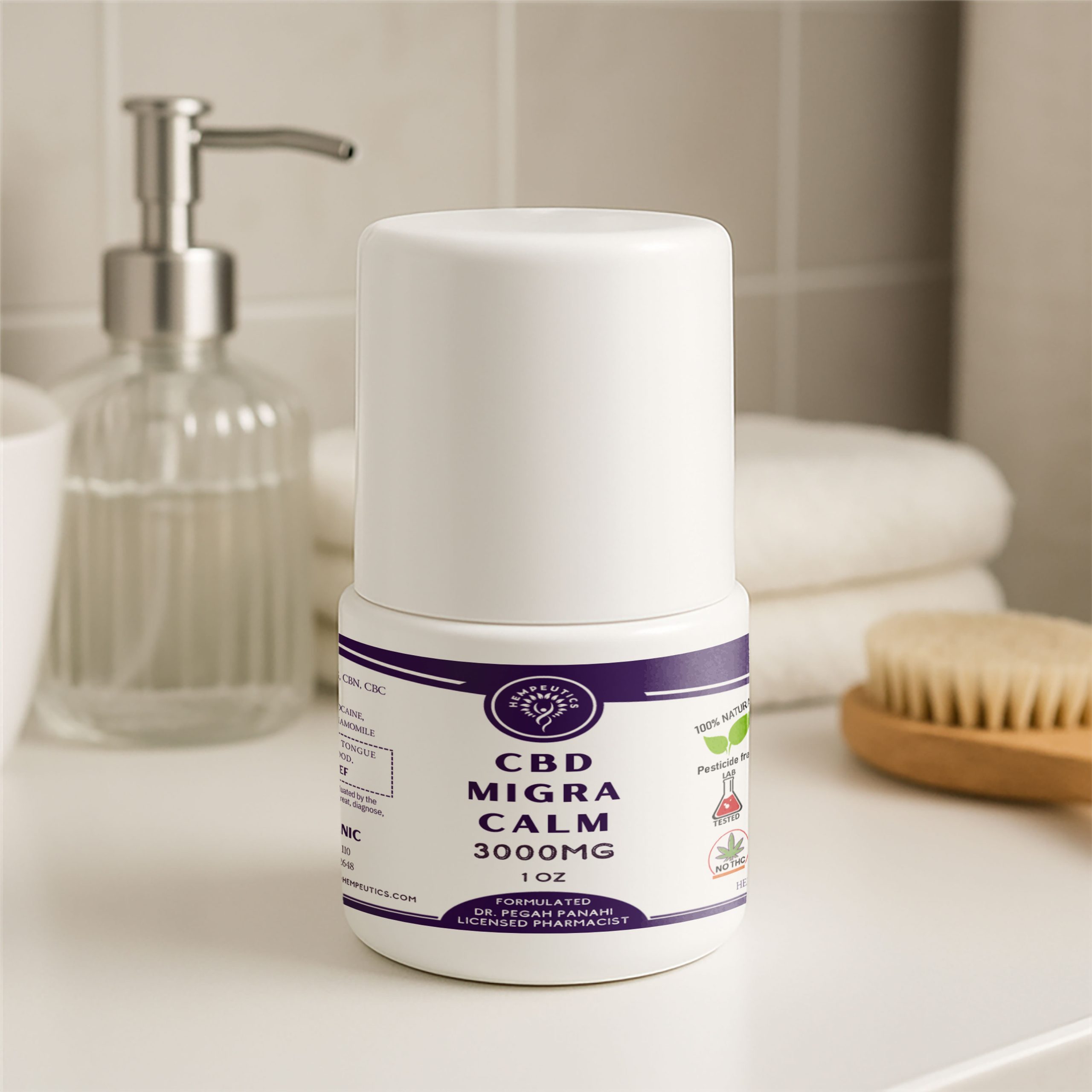 Image showing CBD Migra Calm 3000 mg roll on.